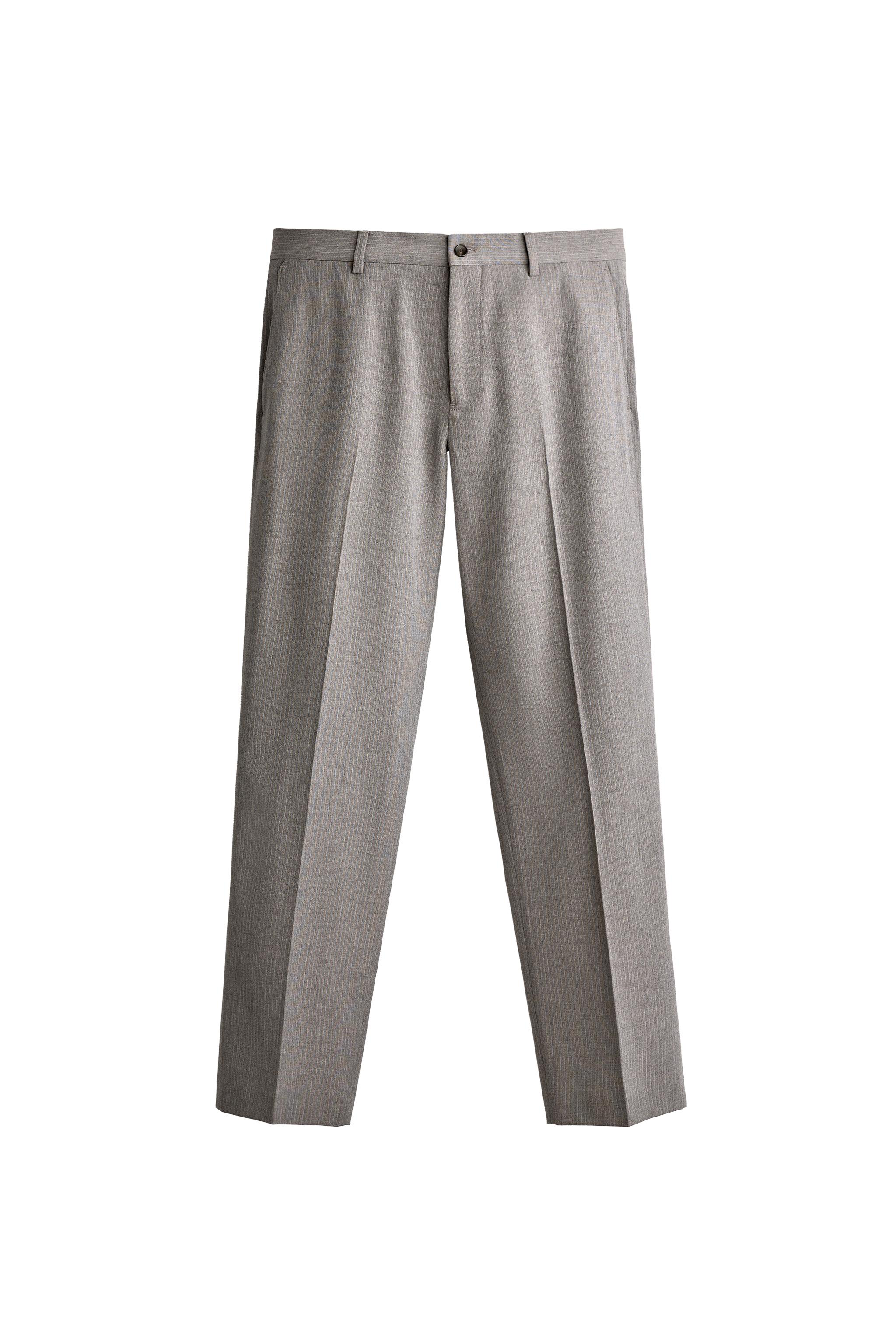 STRIPED REGULAR FIT SUIT PANTS